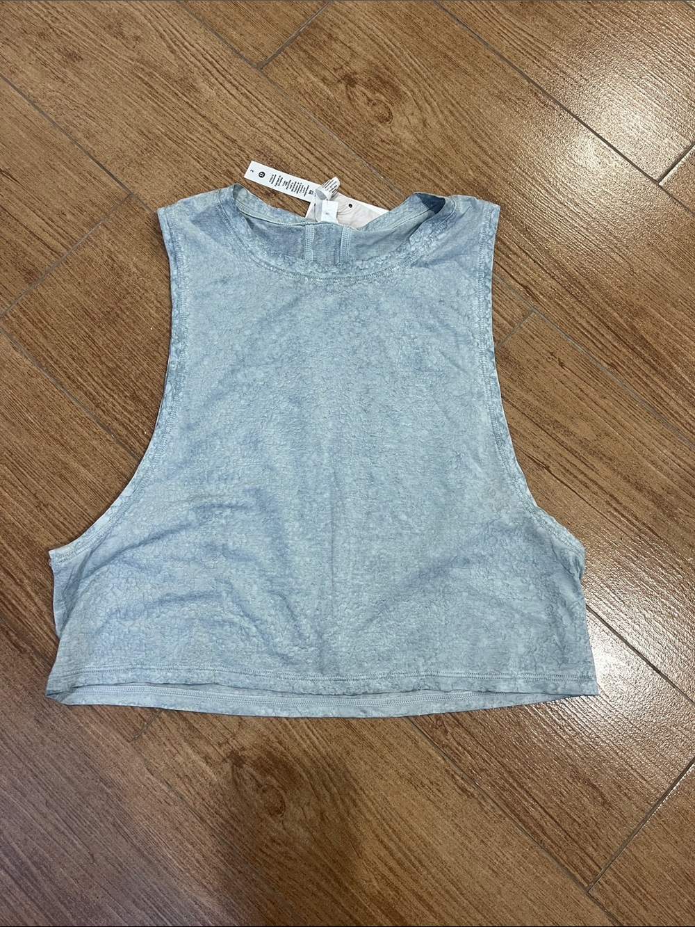 lululemon athletica Heathered Sky Blue Cropped Muscle Tank